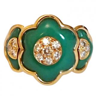 Van Cleef & Arpels Jade & Diamond Floral Vintage Ring