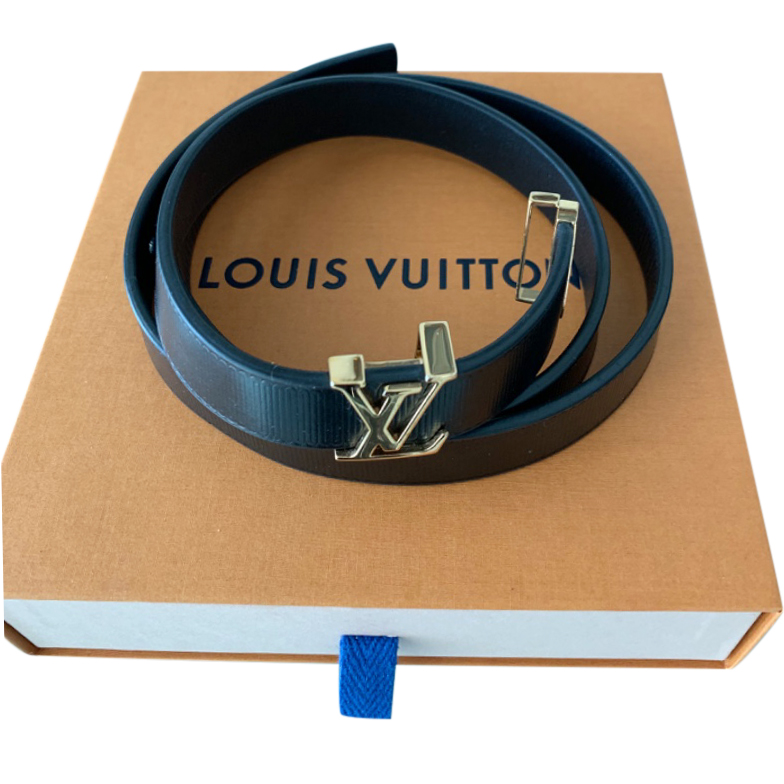 Louis Vuitton Black Epic Leather Lv 20mm Belt Size 80cms | HEWI