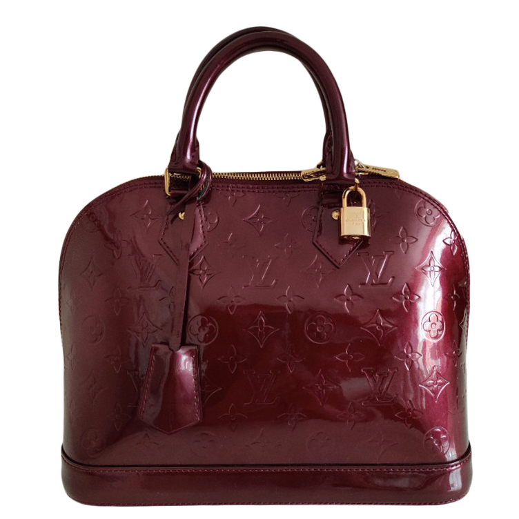 Louis Vuitton Dark Red Vernis Leather Alma Pm Monogram Pm Bag | HEWI