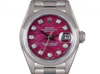 Rolex 26mm Platinum Set Rubellite Datejust Watch - 1996