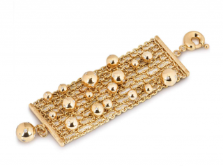 De Grisogono Yellow Gold Diamond Encrusted Mesh Bracelet
