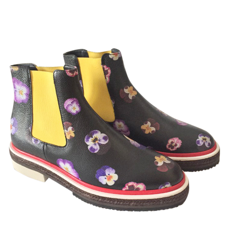 floral chelsea boots