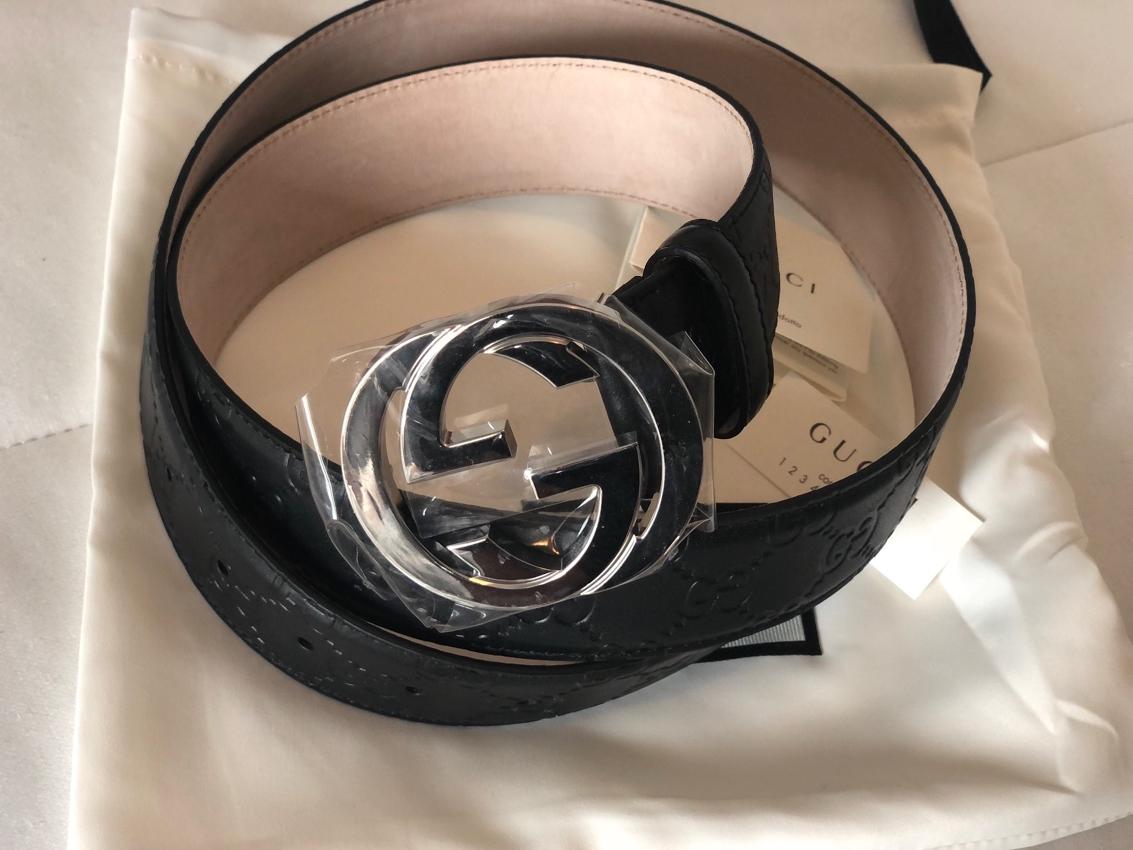 Gucci Black Signature Gg Belt Size 85 | HEWI