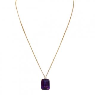 Bespoke Amethyst & Diamond Rose Gold Necklace