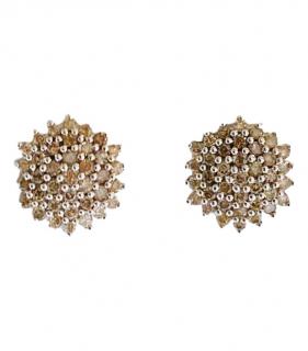 Bespoke Chocolate Diamond White Gold Cluster Earrings