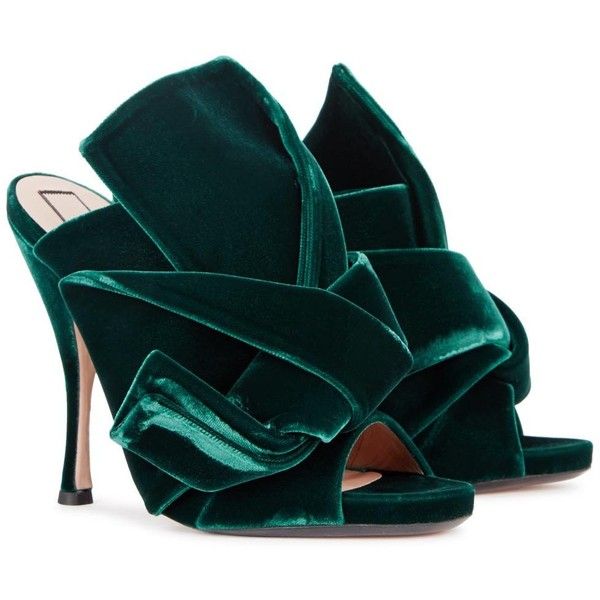 emerald green velvet heels