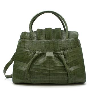 Nancy Gonzalez Green Crocodile Tote Bag