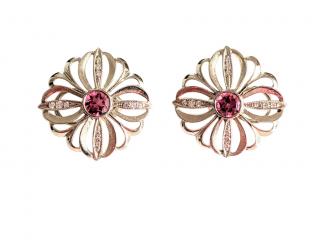 Catherine Galloway Tourmaline & Diamond Floral Lace Earrings