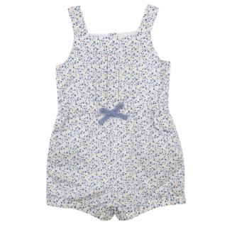 The Little White Company White Ida Floral Playsuit  