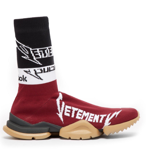 vetements x reebok high top sock trainers
