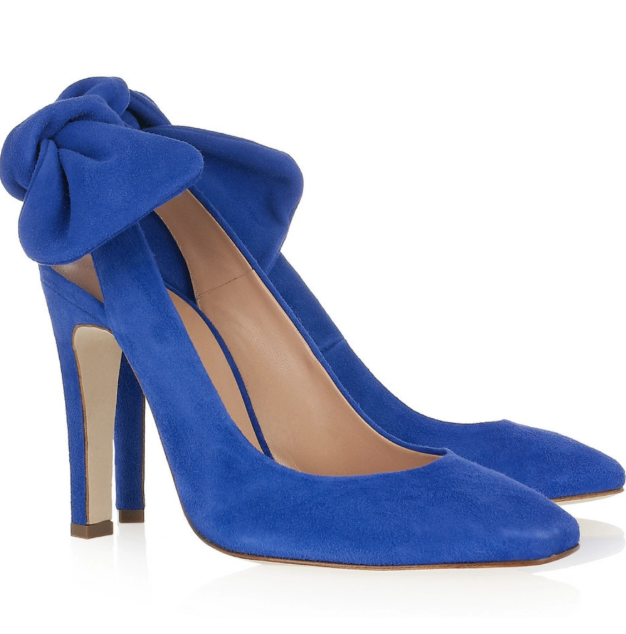 blue suede slingbacks