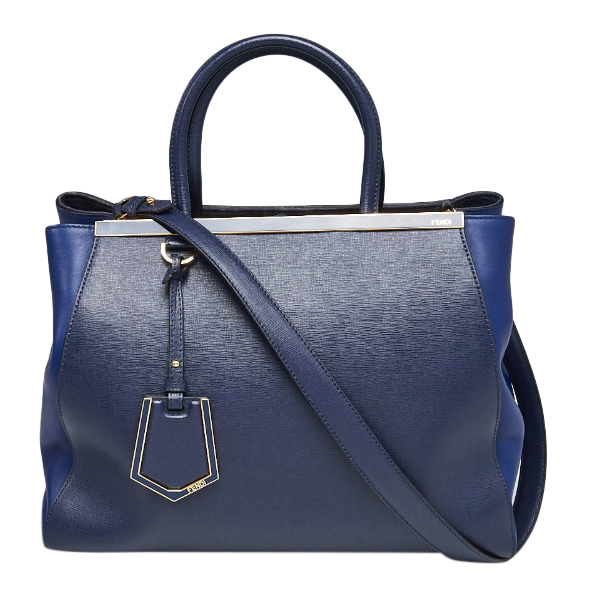 Fendi Blue Leather 2jours Tote Bag | HEWI