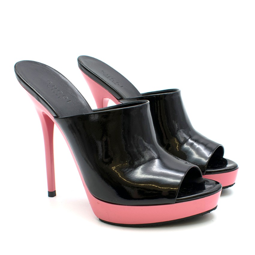 gucci peep toe mule