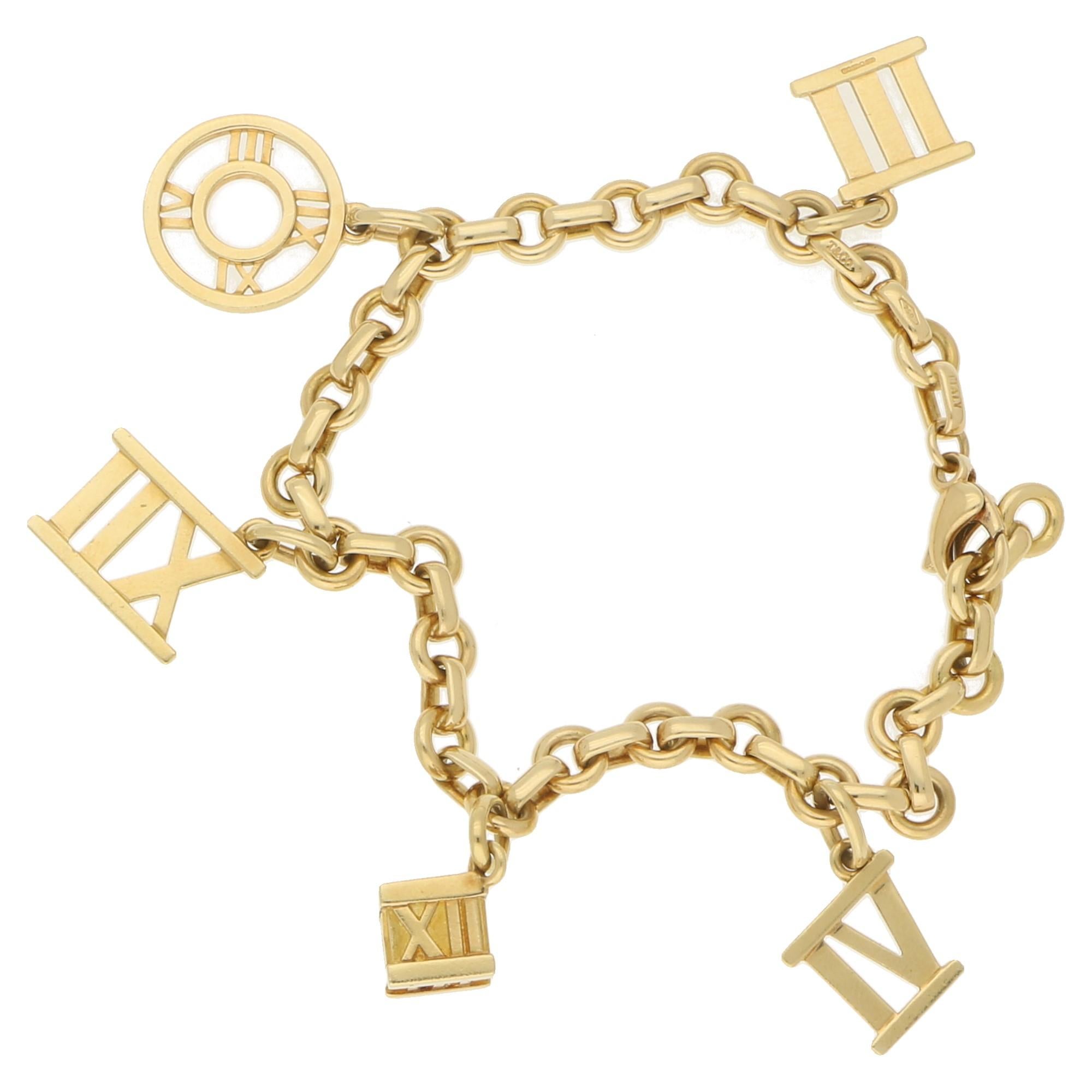 Co 18 Karat Gold Atlas Charm Bracelet 