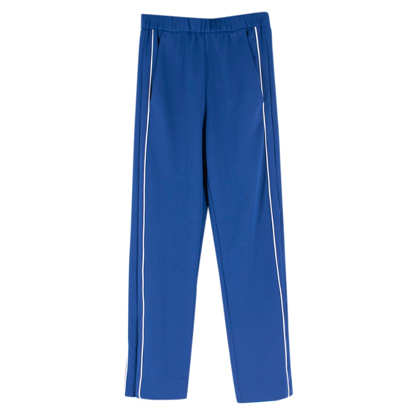 blue satin joggers