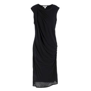 James Perse Black Cotton Midi Dress