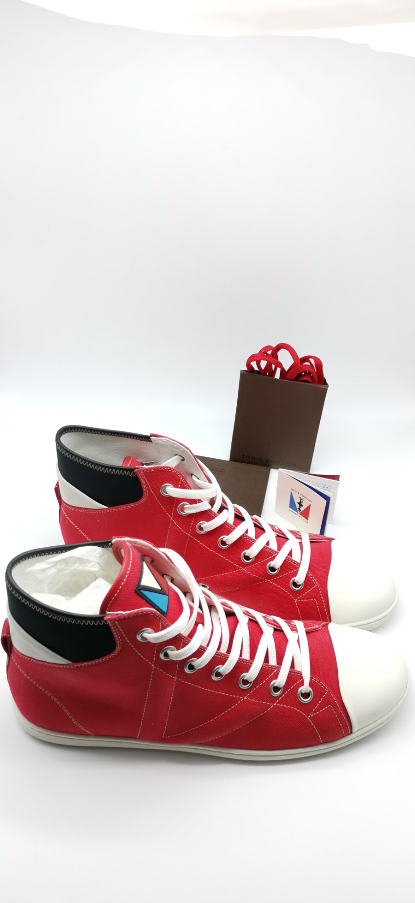 Louis Vuitton Red Americas Cup High Top Sneakers | HEWI