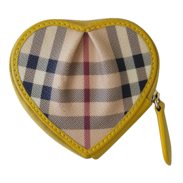 Burberry Nova Check Leather Trimmed Heart Coin Purse | HEWI