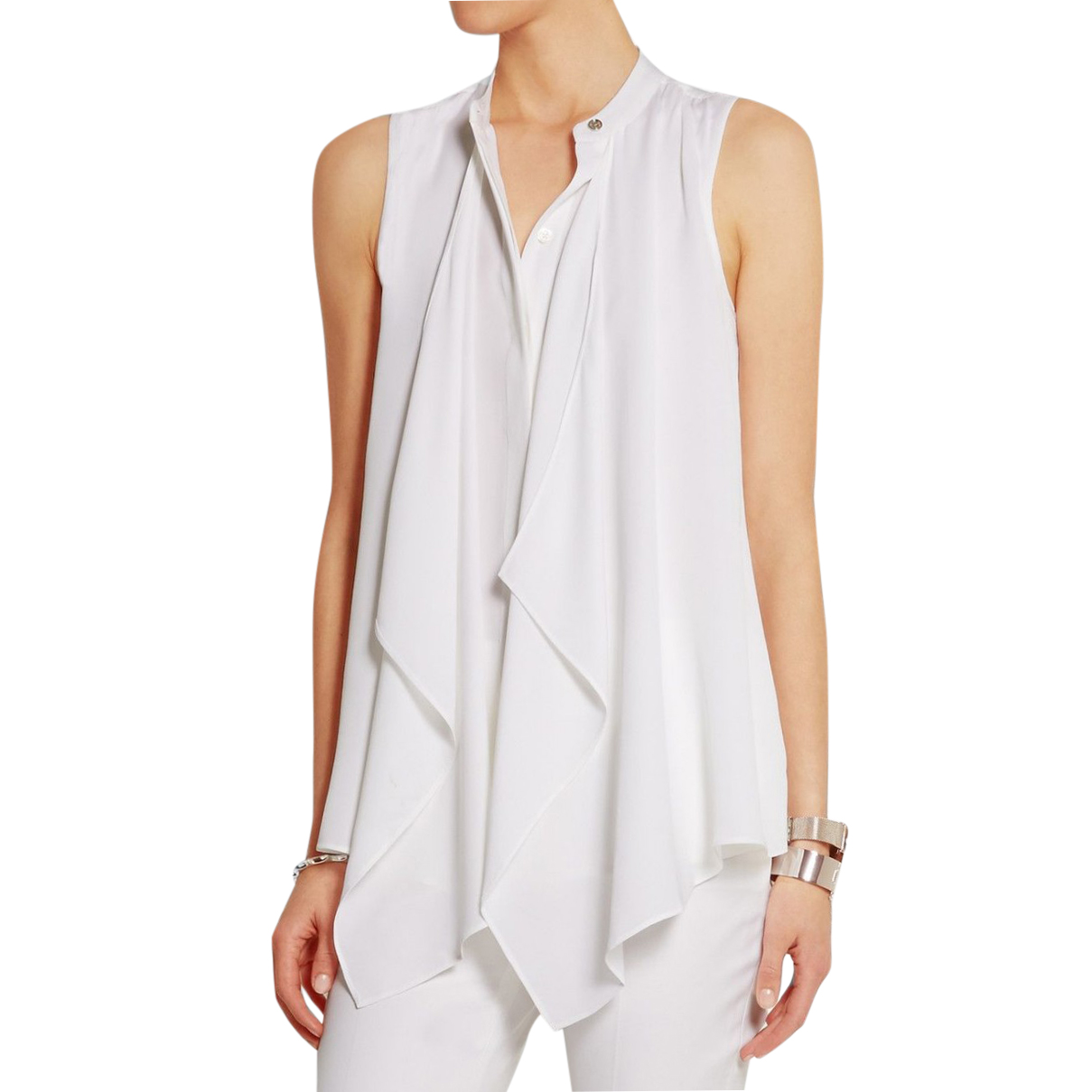 michael kors white silk blouse