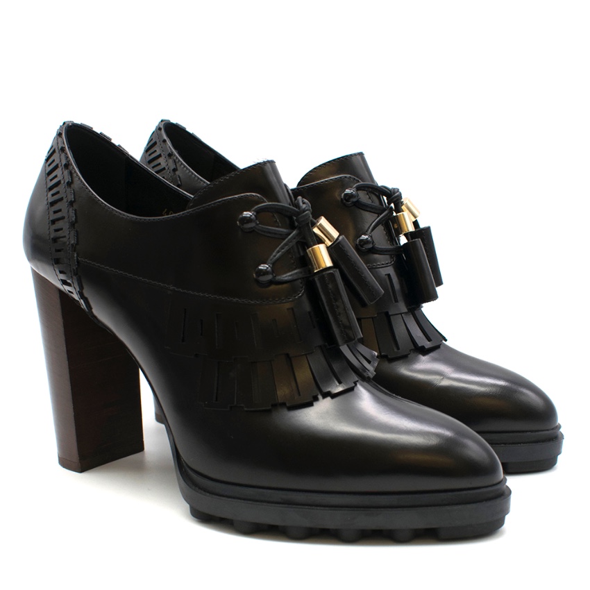 black heeled brogues