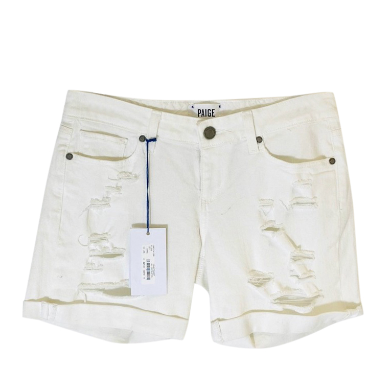 paige white denim shorts
