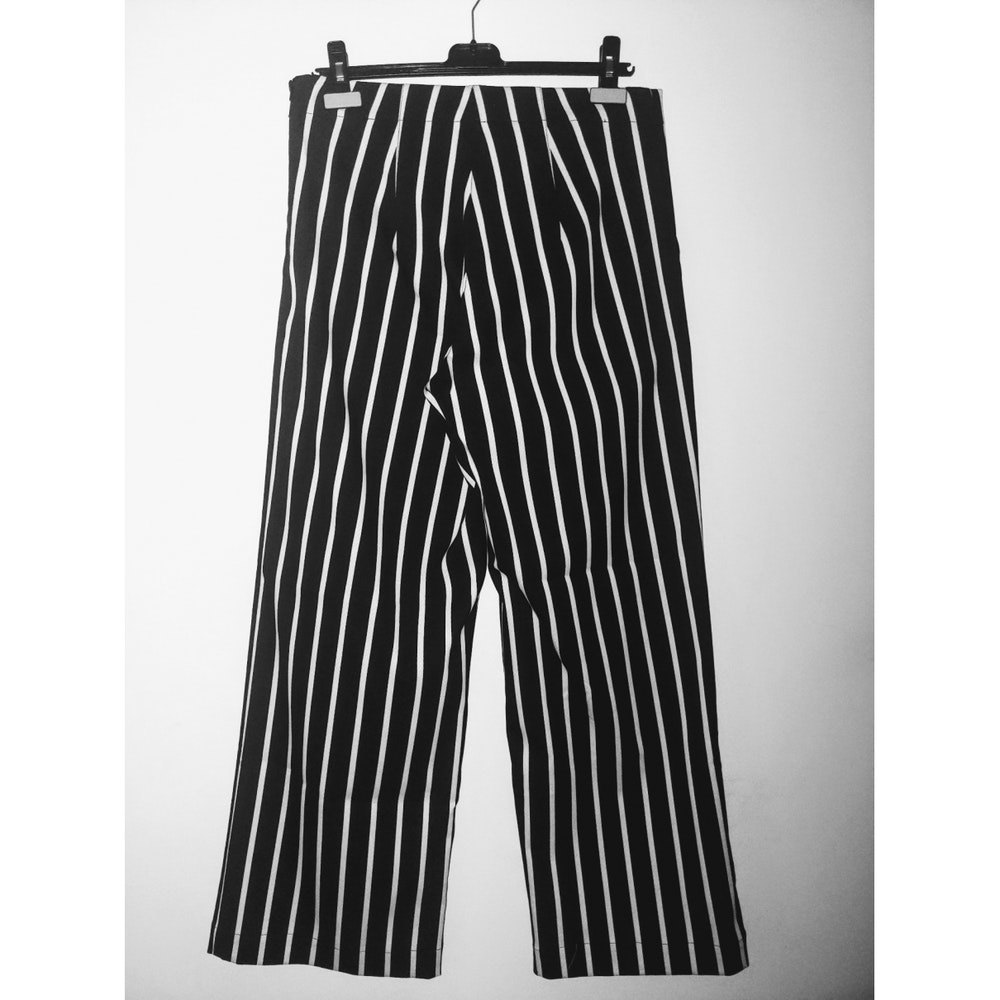 black and white vertical striped pants