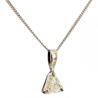 Bespoke Triangle Solitaire Diamond Pendant Necklace