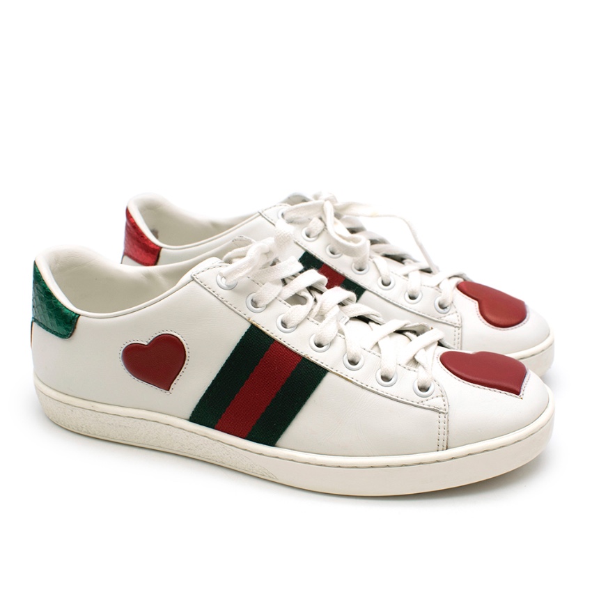 gucci trainers with hearts