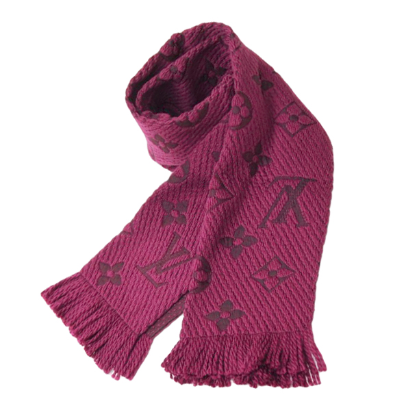 Louis Vuitton Wool Silk Purple Logomania Scarf | HEWI