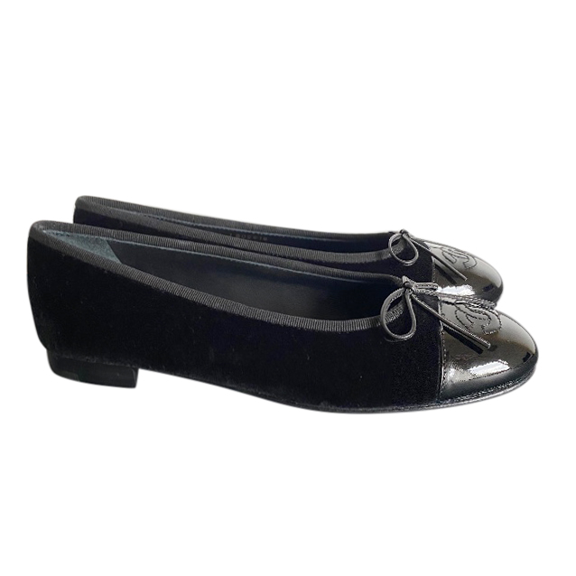 black velvet flats