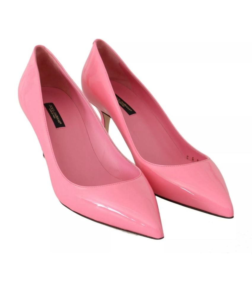 pink patent leather pumps