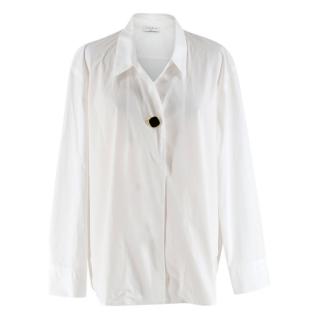 Sandro Paris White Oversized Cotton Shirt