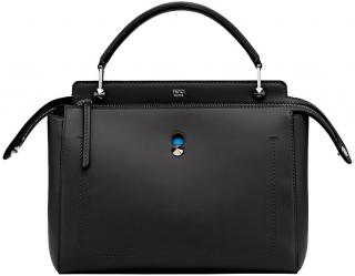 Fendi Black & Blue Leather Dotcom Bag