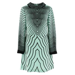 Marc by Marc Jacobs Green Printed Slip Shift Dress