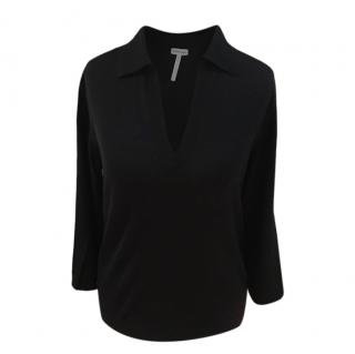 Hermes Black Cashmere & Silk Top