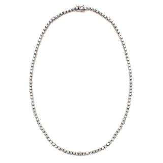 Bespoke 18kt White Gold Fine White Diamond Line Necklace