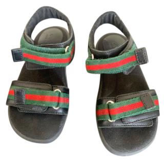 Gucci Kid's Web Stripe Sandals