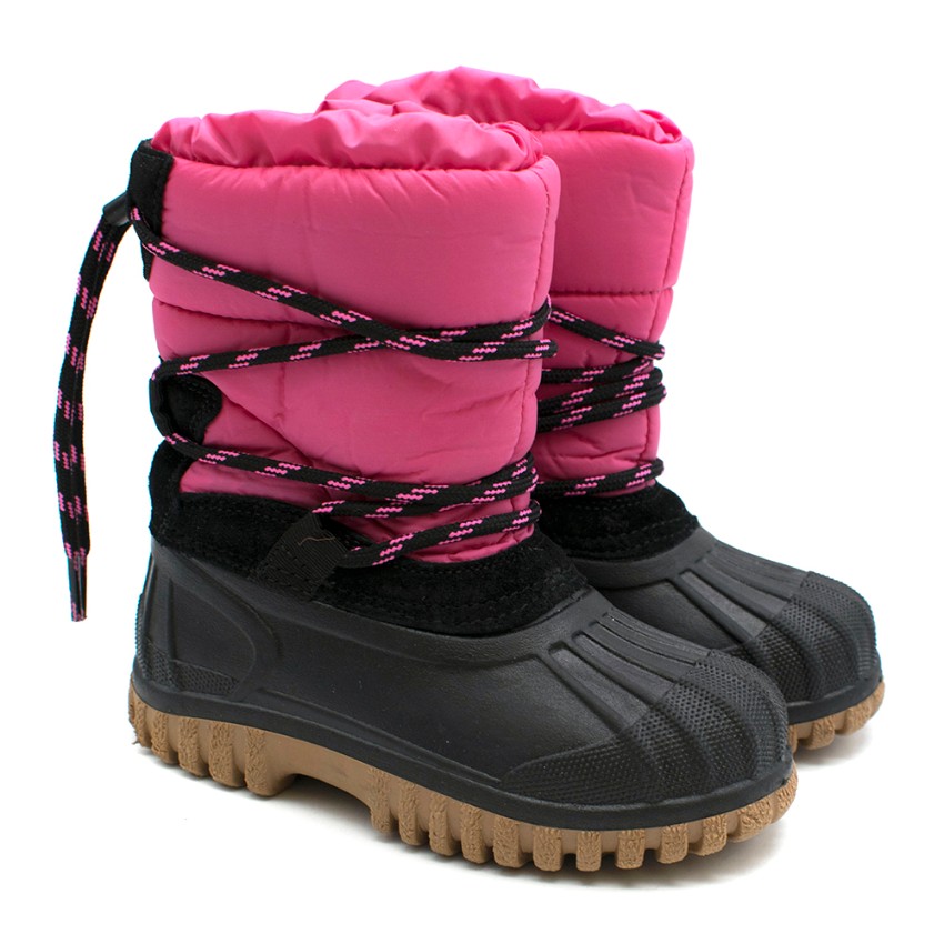 Girls Pink Black Snow Boots | HEWI