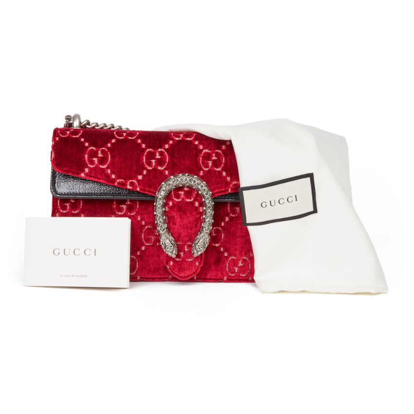 gucci red velvet bag