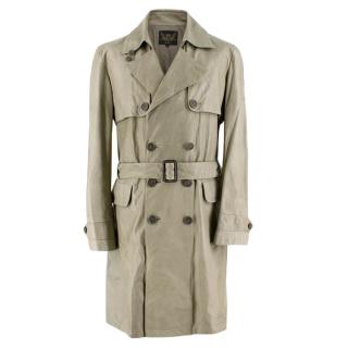 Cloak Green Leather Trench Coat