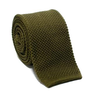 Hardy Amies Green Knitted Silk Square Tie