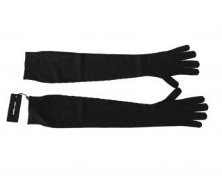 Dolce & Gabbana Cashmere Knit Black Gloves