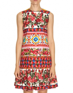Dolce & Gabbana Red Carretto Print Mini Dress