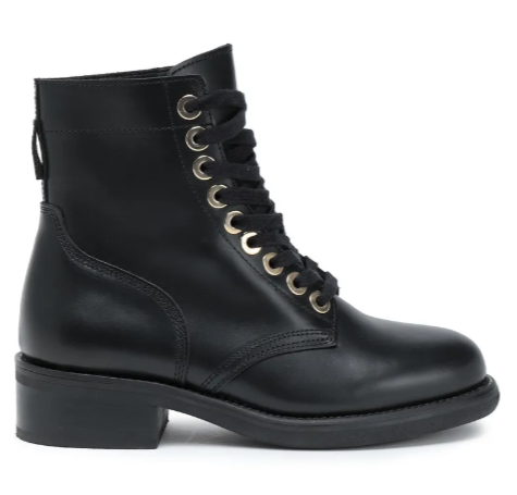 sandro biker boots with gold eyelets
