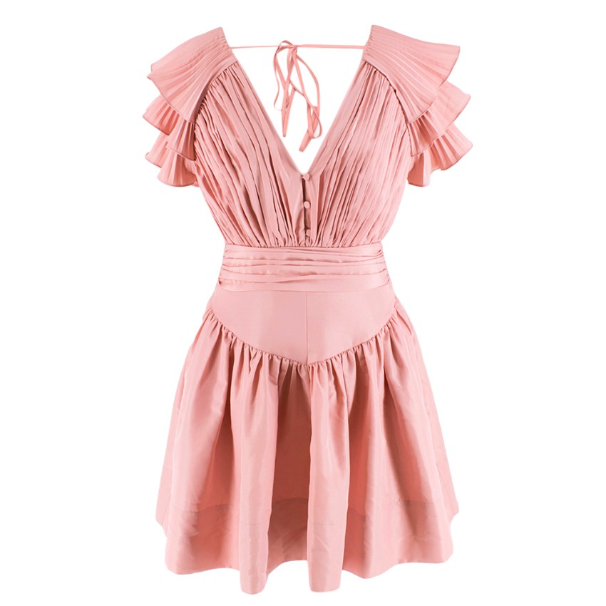 Self Portrait Pink Ruffled Mini Dress Hewi