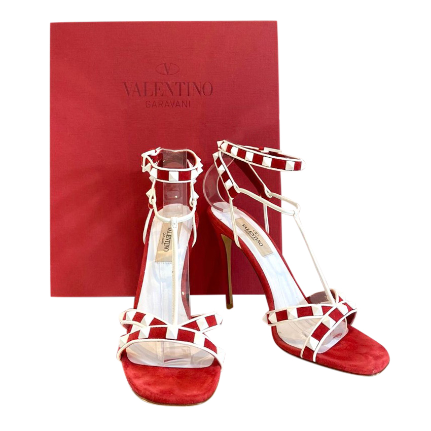 red white sandals