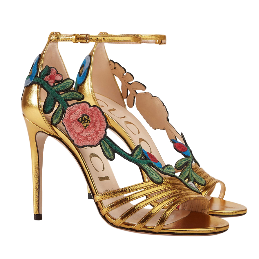 gucci embroidered sandals