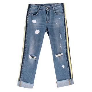 Ermanno Scervino Distressed Side Stripe Jeans