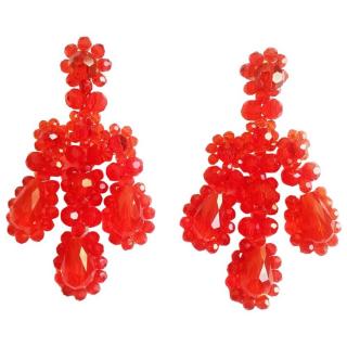 Simone Rocha red crystal chandelier earrings