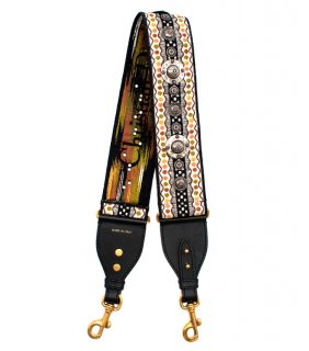 Chrisitan Dior Embroidered Studded Canvas Shoulder Strap	